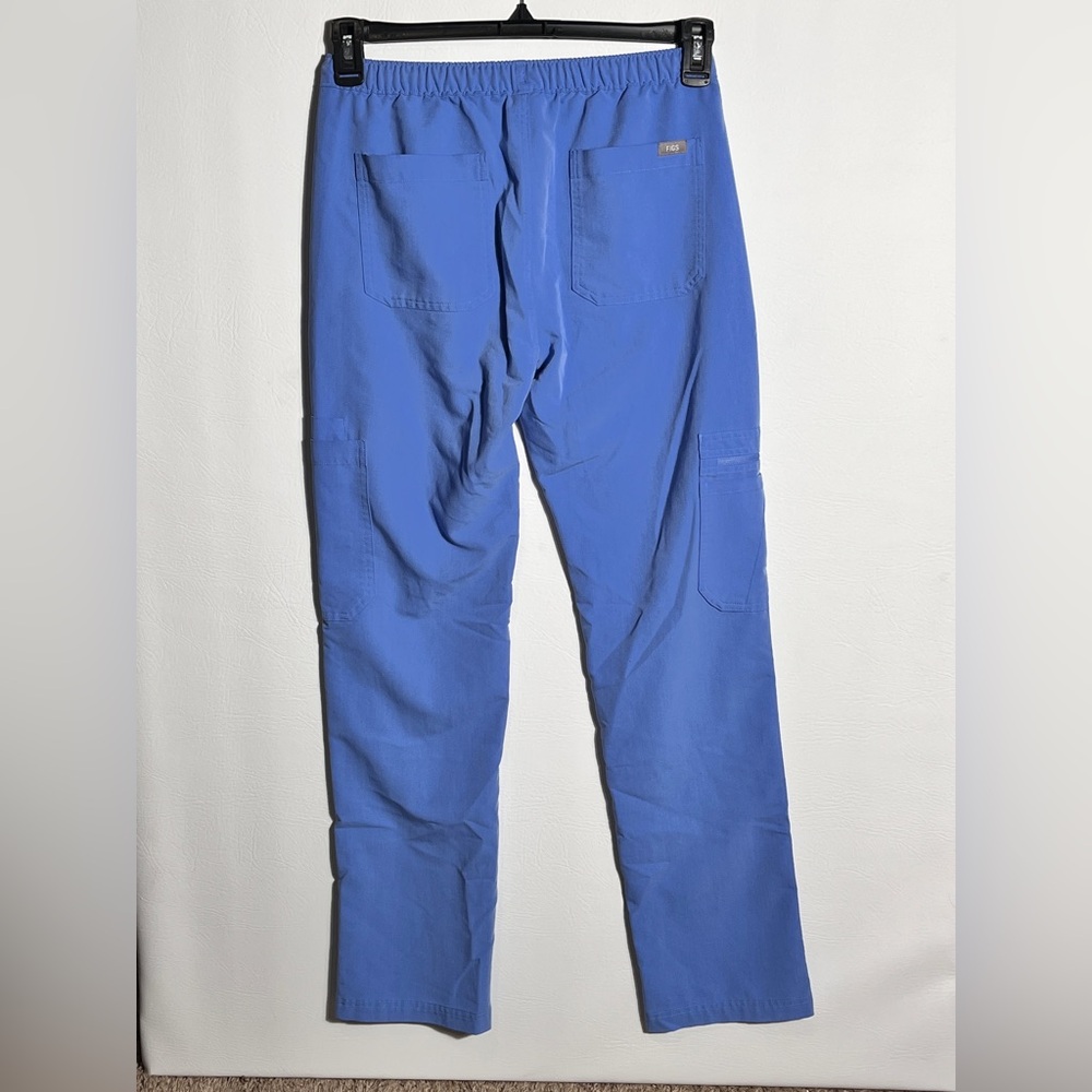 Figs Scrubs Bottoms Women Blue Technical Collection Elastic Waist Zip XS - Picture 6 of 11